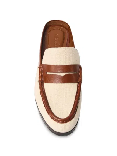 Simkhai Dean Canvas Combo Loafer Mules Natural Saddle In Nude