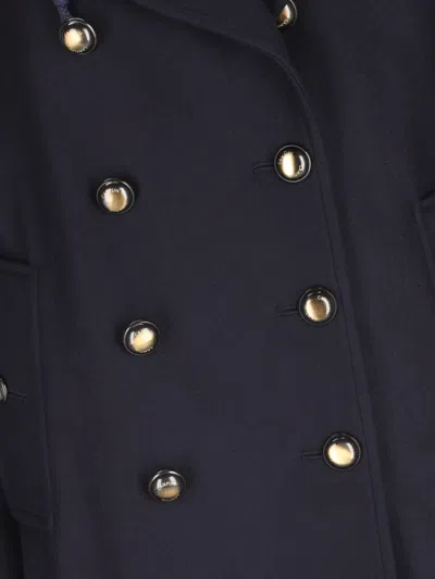 Camplin Double-breasted Notched-lapel Coat In Blue