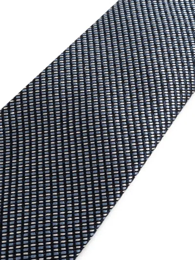 Brioni Patterned Silk Tie In Blue