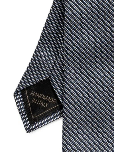 Brioni Patterned Silk Tie In Blue