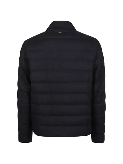 Herno Quilted Wool-blend Structured Down Jacket In Black