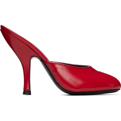 Jude Leather Date Mule Sandals In Red