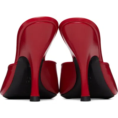 Jude Leather Date Mule Sandals In Red