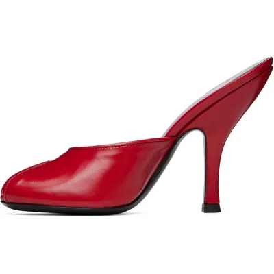 Jude Leather Date Mule Sandals In Red