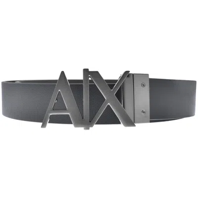 Armani Exchange Reversible Belt Black In Black