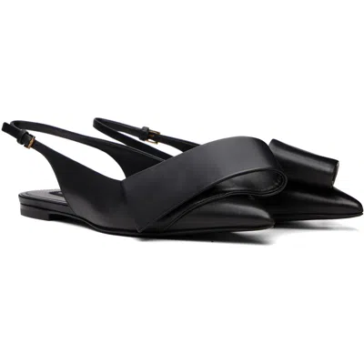 Givenchy Black Twisted Ribbon Slingback Ballerina Flats In Black
