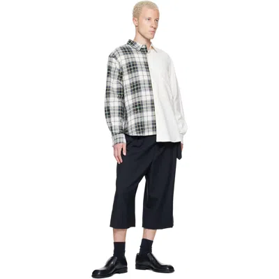 Re;code Off-white Split-check Shirt In Ivory