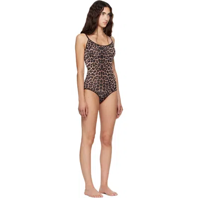 Baserange Beige Emily Bodysuit In Leopard