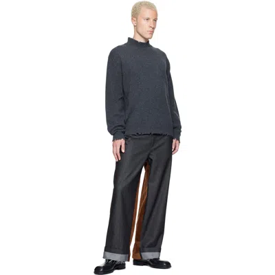 Re;code Gray Distressed Knit Sweater In Grey