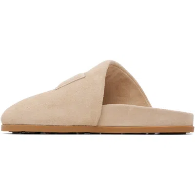 Givenchy Puffy Logo-patch Suede Mules In Beige