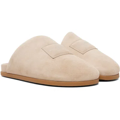 Givenchy Puffy Logo-patch Suede Mules In Beige