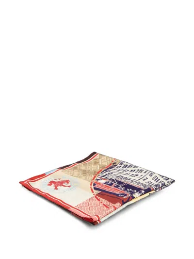 Tommy Hilfiger Patchwork Graphic-print Scarf In Multi