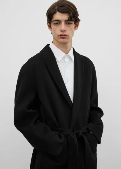 Totême Robe Doublé Coat Black In Black