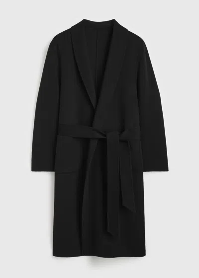 Totême Robe Doublé Coat Black In Black
