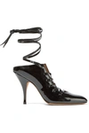 GIVENCHY Lace-up patent-leather mules