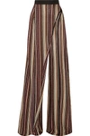 BALMAIN Metallic stretch-knit wide-leg pants