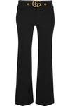 GUCCI CROPPED STRETCH-JERSEY FLARED PANTS