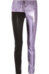 HAIDER ACKERMANN Metallic and matte leather skinny pants