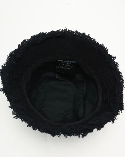 Pre-owned Prada Drill Bucket Hat In Black