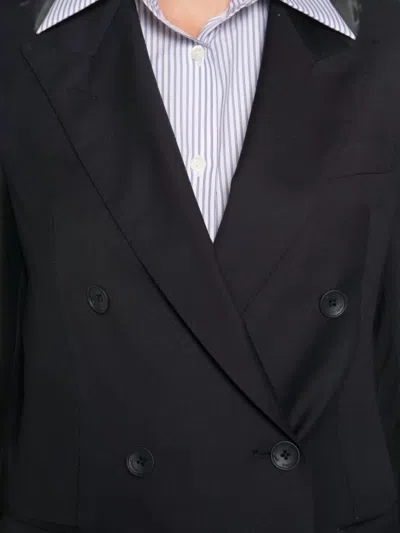 Tagliatore Wool Double-breasted Suit Jacket In Black