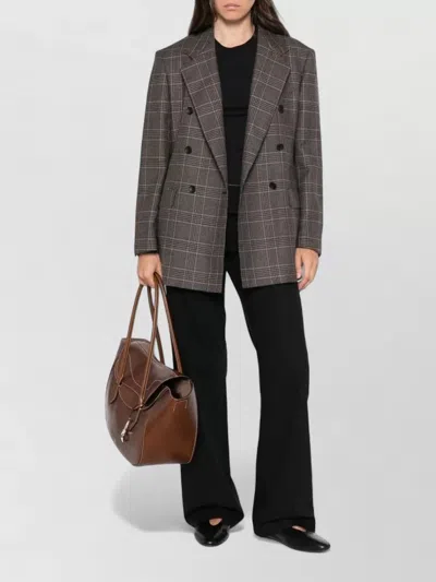Tagliatore Double-breasted Check-pattern Jacket In Brown