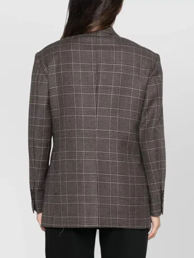 Tagliatore Double-breasted Check-pattern Jacket In Brown