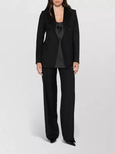Tagliatore Double-breasted Virgin Wool Suit Jacket In Black
