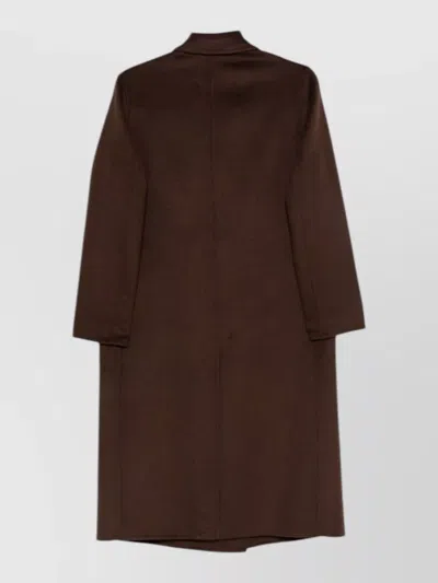 Paltò Wool Double-breasted Coat In Brown