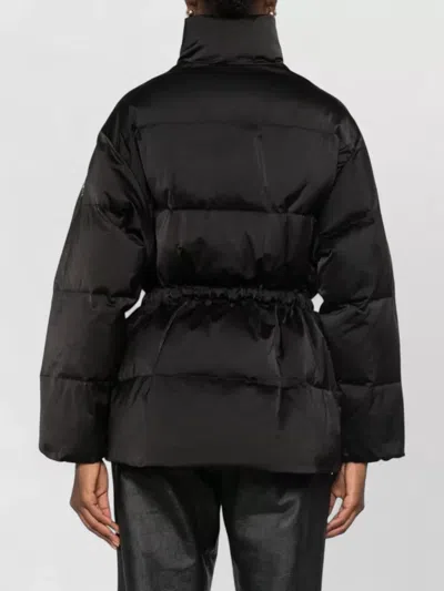 Elisabetta Franchi Drawstring Puffer Jacket In Black