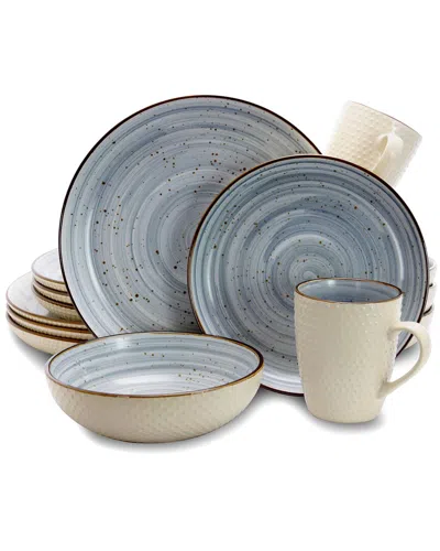 Elama Mellow 16-piece Dinnerware Set In Powder Blue In Neutral