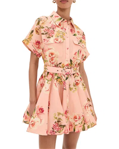 Amina Glam Mini Dress In Pink