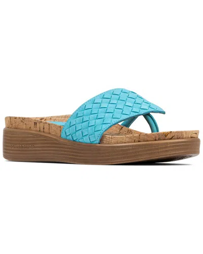 Donald Pliner Fifisp Leather Footbed Sandal In Blue