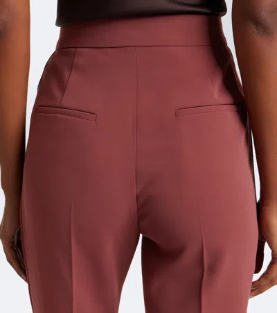 Max Mara Solid Color Flared Trousers In Pink