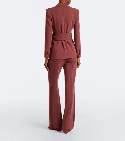 Max Mara Solid Color Flared Trousers In Pink
