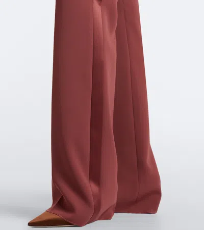 Max Mara Solid Color Flared Trousers In Pink