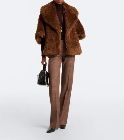 Max Mara Shearling Jacket In Brown