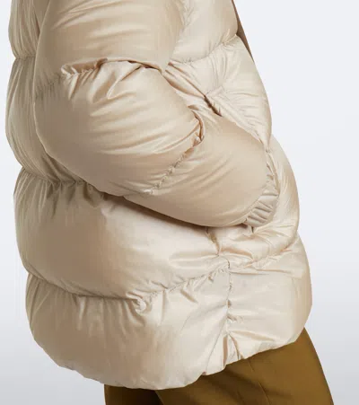 Max Mara Hooded Down Jacket In Beige