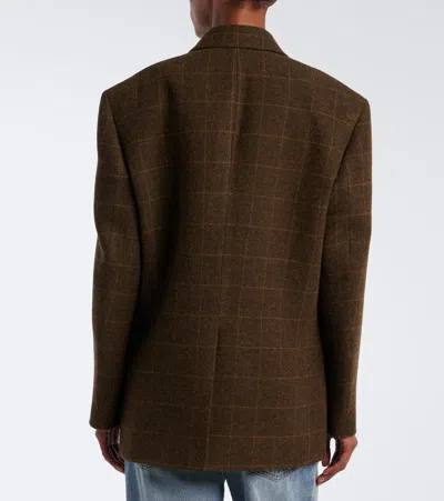 Rohe Checked Oversized Wool Blazer In Brown