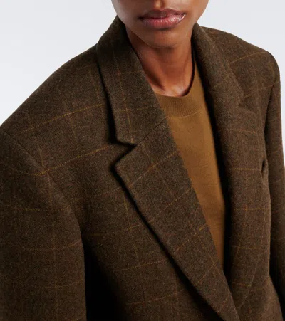 Rohe Checked Oversized Wool Blazer In Brown