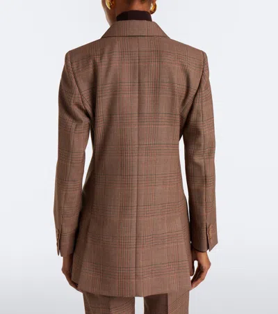 Max Mara Double-breasted Virgin Wool Blazer In Multicoloured