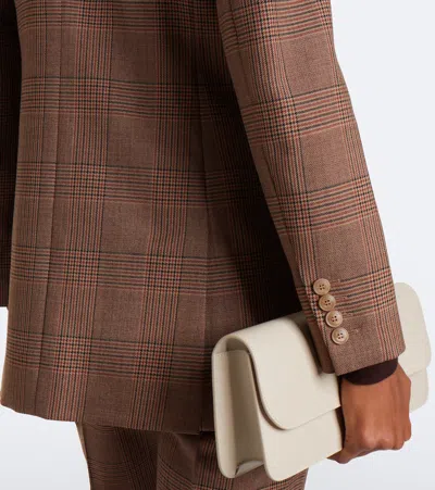Max Mara Double-breasted Virgin Wool Blazer In Multicoloured