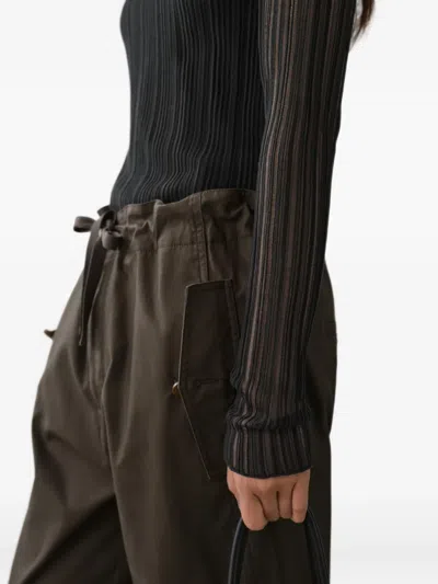 Less Openwork Slim-fit Sweater In Black