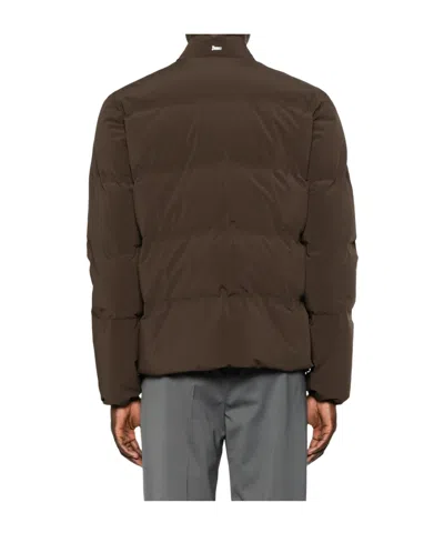 Herno Quilted Press-stud Jacket In Brown