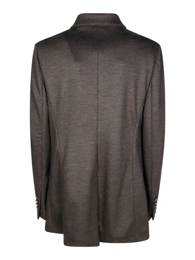 Circolo 1901 Double-breasted Wool Jacket In Brown