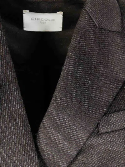 Circolo 1901 Double-breasted Wool Jacket In Brown