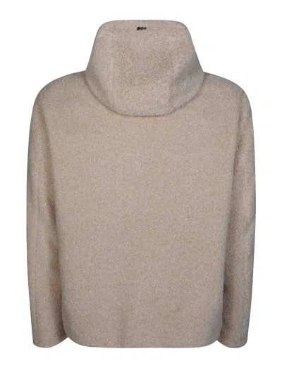 Herno Textured Fabric High-collar Jacket In Beige
