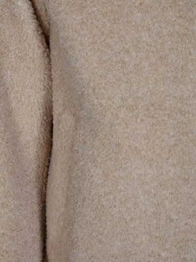 Herno Textured Fabric High-collar Jacket In Beige
