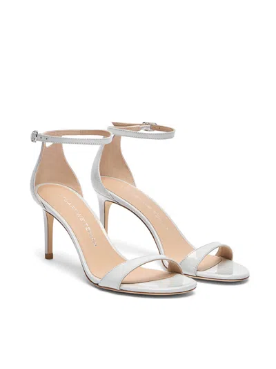 Stuart Weitzman White Leather Stiletto Heels Sandals In Multi