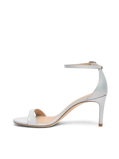 Stuart Weitzman White Leather Stiletto Heels Sandals In Multi