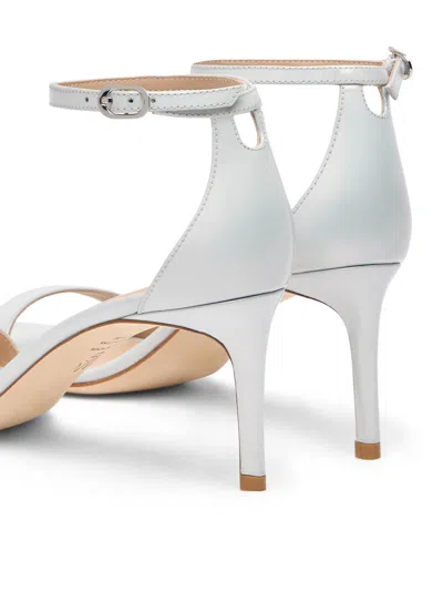 Stuart Weitzman White Leather Stiletto Heels Sandals In Multi
